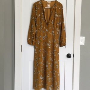 Promesa Mustard with Flowers Midi/Maxi dress